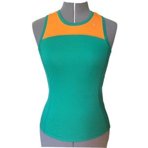 Nike Dri-Fit Racerback Running Tank teal/orange XS